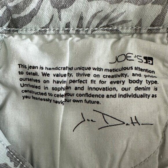 Joes The Icon Mid Rise Skinny Crop Jeans Size 26 Tropical Green Gray Leaf Print - Picture 6 of 14